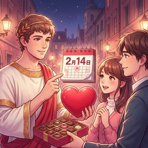 バレンタインデーがいつなのかを表現した画像