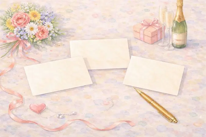 お祝いギフト添えるメッセージのイラスト