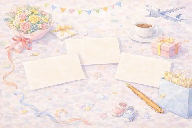 お祝いギフト添えるメッセージのイラスト